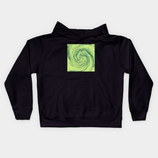 Cool Green Swirl Pattern Kids Hoodie